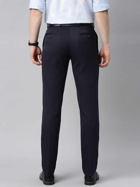 Lycra Blend Solid Regular Fit Mens Formal Trousers