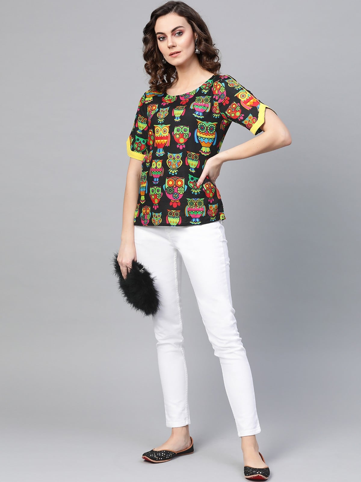 Pannkh Women's Owl Print Top