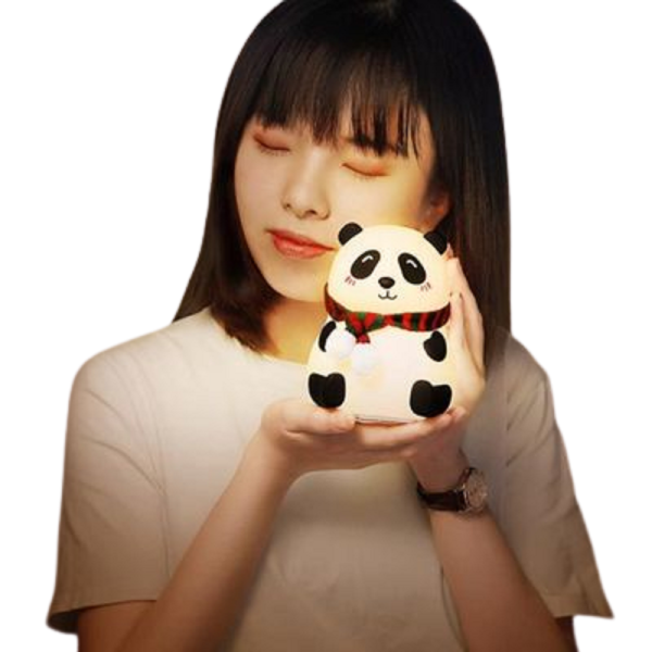 Rechargeable 7-Color Silicone Panda Night Lamp | Touch-Sensitive LED Kids Room Light | Color Changing Baby Night Light | Bedroom Decorative Lamp | BPA-Free Safe Children's Lamp | USB Powered Cute Animal Night Light | Portable Bedside Lamp