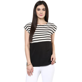 Pannkh Women's Stripe Print Top